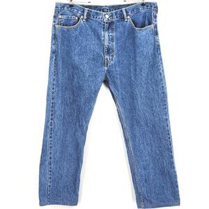 Levis 505 Jeans Mens 42x30 Medium Blue Wash Straight Leg Denim